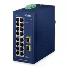 obrázek produktu Planet IGS-4215-16T2S-U průmyslový L2 switch, 16x1Gb, 2x1Gb SFP, dual 9-48VDC, -40~75°C, 1x Micro-USB female port, IP30