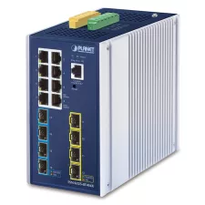 obrázek produktu Planet TSN-6325-8T4S4X IP30 DIN-rail Industrial L3 8-Port 10/100/1000T + 4-port 1G/2.5G SFP + 4-Port 10G SFP+ Managed TSN Switch