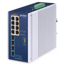 obrázek produktu Planet IGS-1000-8UP4X průmyslový L2 switch, 8x1Gb, 4x10Gb SFP+,8x PoE 802.3bt 240W, -40~75°C, dual 48-54VDC,IP30,fanless