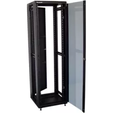 obrázek produktu XtendLan 32U/800x800 stojanový, černý, skleněné dveře, plná záda