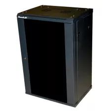 obrázek produktu XtendLan 22U/600x600, na zeď, jednodílný, skleněné dveře černý, rozložený