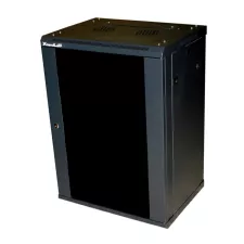 obrázek produktu XtendLan 12U/600x450, na zeď, jednodílný, rozložený, skleněné dveře, černý