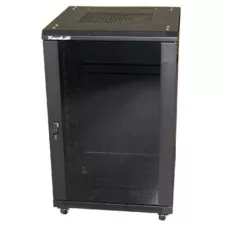 obrázek produktu XtendLan 27U/600x600 stojanový, černý, skleněné dveře, plná záda