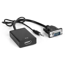 obrázek produktu XtendLan Konvertor VGA (M) na HDMI (F), s audio propojením (jack 3,5mm), napájení přes USB micro (B), do 1080p