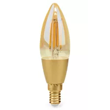 obrázek produktu NEDIS Wi-Fi chytrá LED žárovka s vláknem/ E14/ svíčka/ 4,9W/ 230V/ 470lm/ teplá bílá/ 1800 - 3000K/ stmívatelná/ sklo