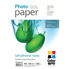 obrázek produktu COLORWAY fotopapír/ samolepící/ matte 120g/m2, A4/ 50 kusů