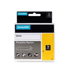 obrázek produktu PRINTLINE kompatibilní páska s DYMO 1734524, 24mm, 3.5m, černý tisk/bílý podklad, RHINO, nylonová, flexibilní