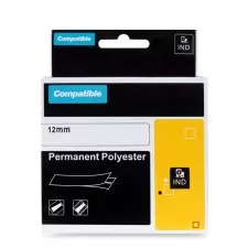 obrázek produktu PRINTLINE kompatibilní páska s DYMO 622289, 12mm, 5.5m, černý tisk/průhl podklad, RHINO, polyesterová