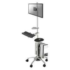 obrázek produktu Neomounts  FPMA-MOBILE1800 / Mobile Workplace Floor Stand (monitor, keyboard/mouse & PC) / Silver