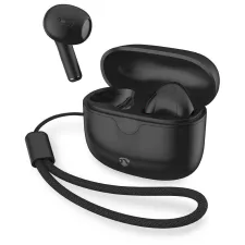 obrázek produktu NEDIS bezdrátová sluchátka + mikrofon/ TWS/ BT/ 94 dB/ výdrž 16 hodin/ hlasové ovládání/ nabíjecí pouzdro/ USB-C/ černé