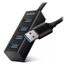 obrázek produktu AXAGON MINI hub USB-A / HUE-M1AL / USB 3.2 Gen1 / 4x USB-A / kovové tělo / 1,2m