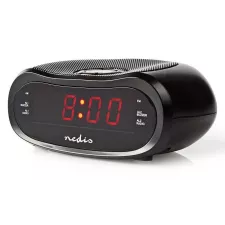 obrázek produktu NEDIS digitální budík s rádiem/ LED displej/ AM/ FM/ funkce odloženého buzení/ časovač vypnutí/ 2 alarmy/ černý