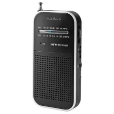 obrázek produktu NEDIS přenosné rádio/ AM/ FM/ napájení z baterie/ analogové/ 1.5 W/ výstup pro sluchátka/ hliník/ černé