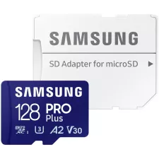 obrázek produktu SAMSUNG PRO Plus MicroSDXC 128GB + SD Adaptér / CL10 UHS-I U3 / A2 / V30