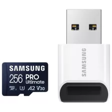 obrázek produktu SAMSUNG PRO Ultimate MicroSDXC 256GB + USB Adaptér / CL10 UHS-I U3 / A2 / V30