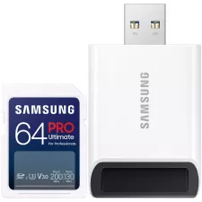 obrázek produktu SAMSUNG PRO Ultimate SDXC 64GB + USB Adaptér / CL10 USH-I U3 / V30