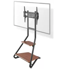 obrázek produktu NEDIS podlahový TV stojan/ 37 - 75"/ nosnost 40 kg/ Bauhaus Design/ nastavitelné výšky/ MDF/ ocel/ černo-hnědý
