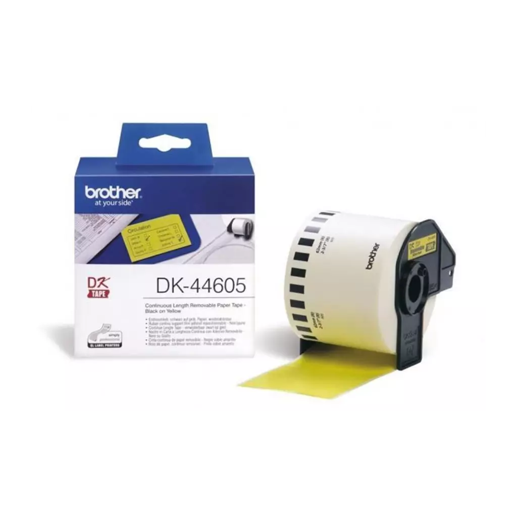 Obrázek produktu BROTHER žlutá papírová role DK-44605/ QL/ 62mm x 30,48m
