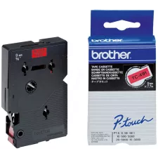 obrázek produktu BROTHER laminovaná páska TC-491 / červená-černá / 9mm