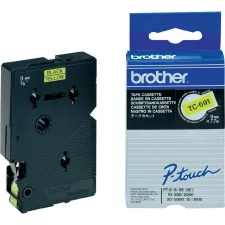 obrázek produktu BROTHER laminovaná páska TC-691 / žlutá-černá / 9mm