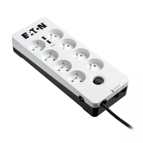obrázek produktu EATON přepěťová ochrana Protection Box 8 Tel@ USB FR, 8 zásuvek + 2x USB + telefon
