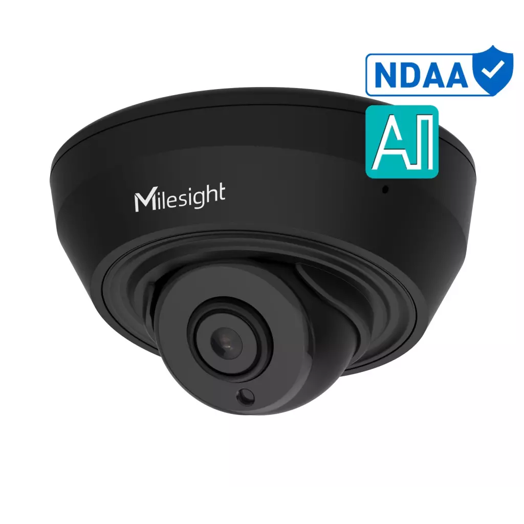 Obrázek produktu Milesight - MS-C5383-PD/B NDAA 2.8mm 5MP/30fps MINI DOME kamera AI