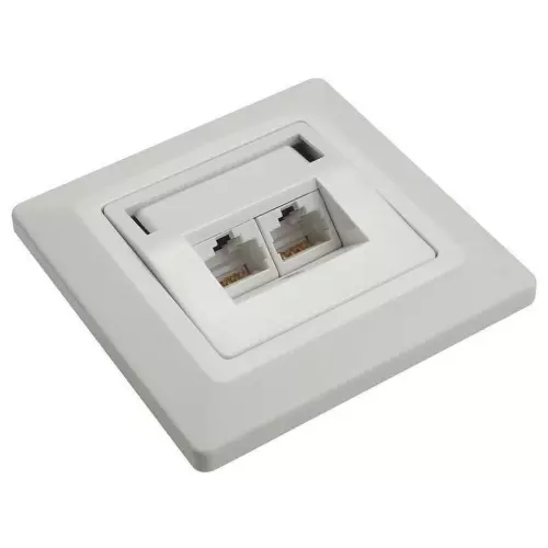obrázek produktu Solarix zásuvka CAT6 UTP 2 x RJ45 pod omítku bílá, SX9-2-6-UTP-WH