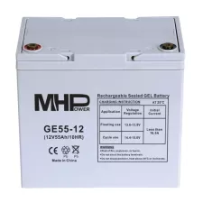 obrázek produktu MHPower GE55-12 Gelový akumulátor 12V/55Ah, Terminál T1 - M6, Deep Cycle