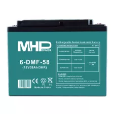 obrázek produktu MHPower 6-DMF-58 Trakční gelová baterie 12V/58Ah, Terminál D3 - M6, Deep Cycle