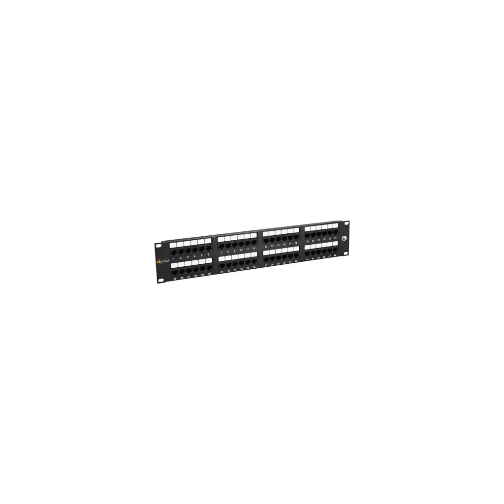 Obrázek produktu Solarix patch panel 48 x RJ45 CAT5E UTP 150 MHz, černý, 2U