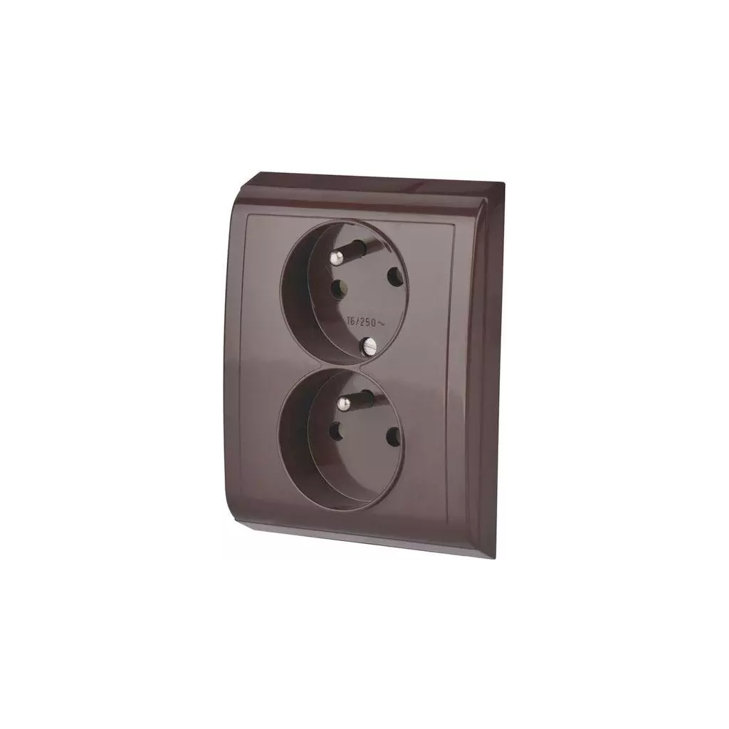 Obrázek produktu Dvojzásuvka 230V/10A pod omítku PRAKTIK 4FN 150 88.916 hnědá