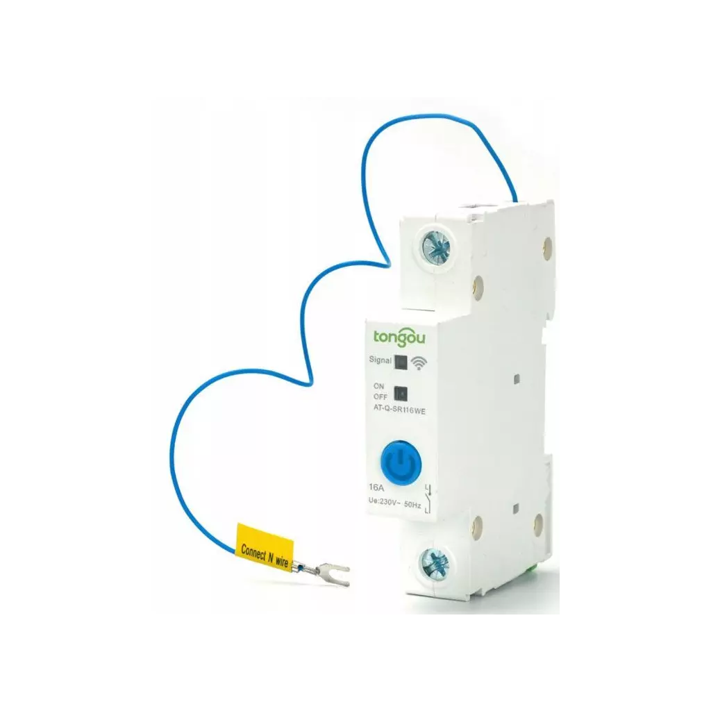 Obrázek produktu Jistič 16A 1P s ovládáním wifi na DIN lištu AT-Q-SR116WE, 90-260AC