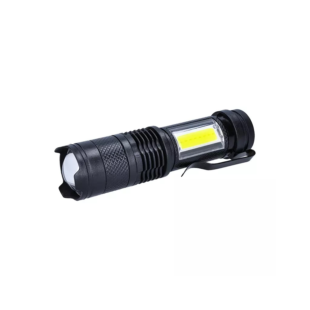 Obrázek produktu Solight LED nabíjecí kapesní svítilna se zoomem, 100lm + 70lm, Li-Ion, USB, černá