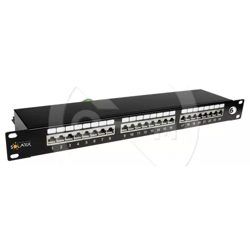 obrázek produktu SX24-6-STP-BK - 19" patch panel, 1U, 24x RJ45 CAT6 STP