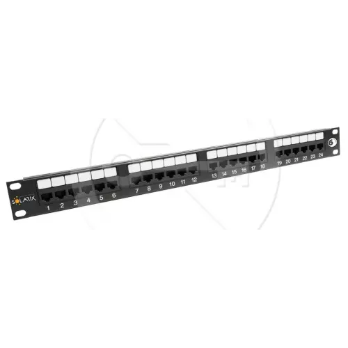 obrázek produktu SX24-6-UTP-BK - 19" patch panel, 1U, 24x RJ45 CAT6 UTP
