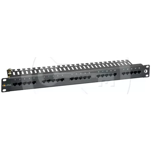 obrázek produktu SX25-ISDN-BK - 19" patch panel, 1U, 25x RJ45 CAT3, telefonní