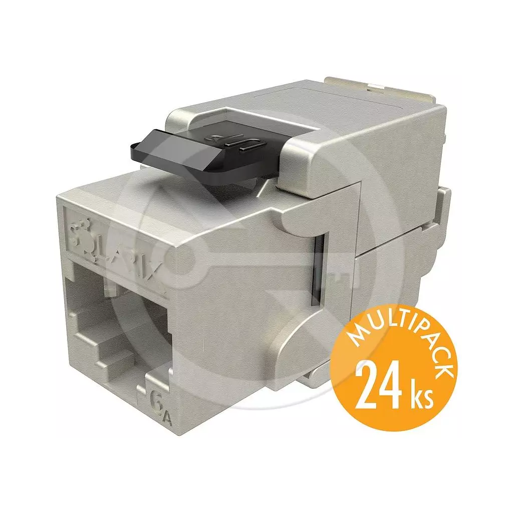 Obrázek produktu SXKJ-10G-STP-BK-SA - Solarix keystone CAT6A samořezný, multipack 24 ks