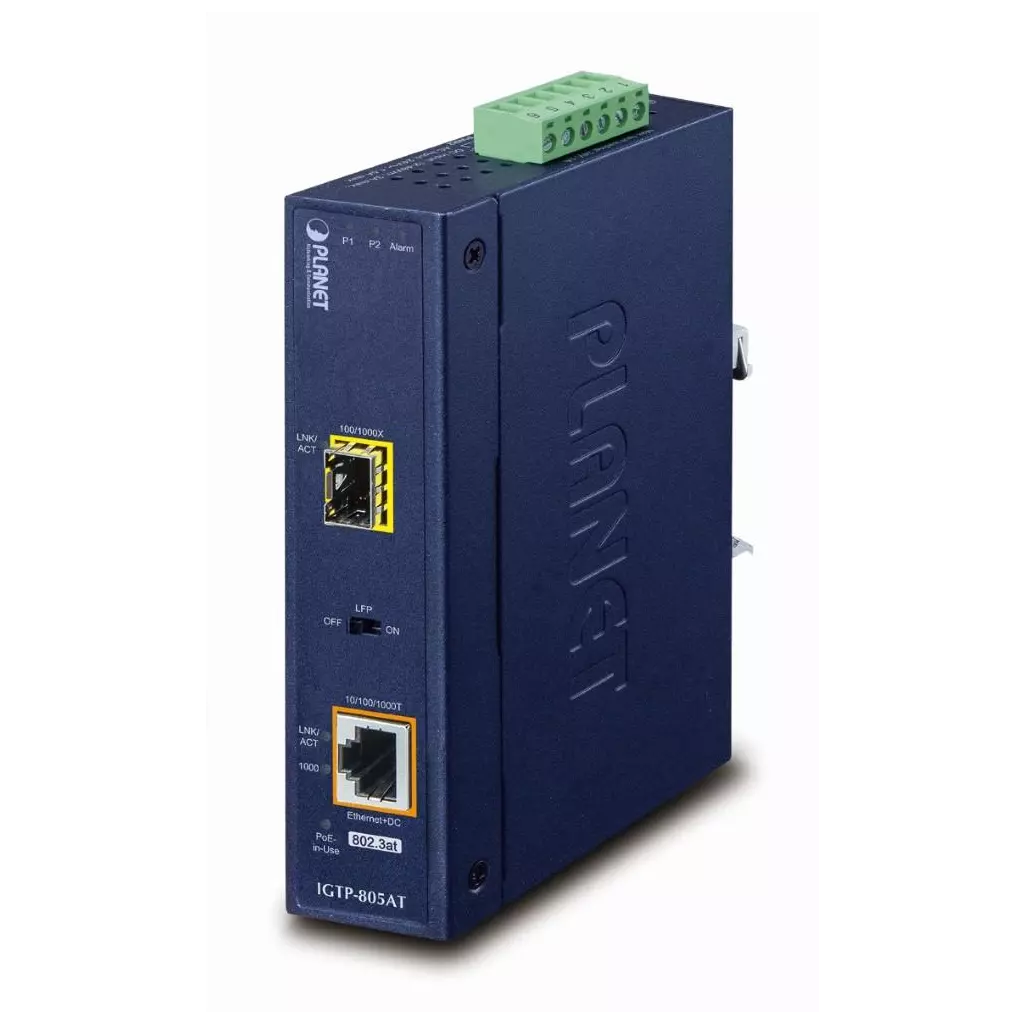 Obrázek produktu IGTP-805AT - průmyslový převodník 1000BASE-X na 10/100/1000BASE-T PoE
