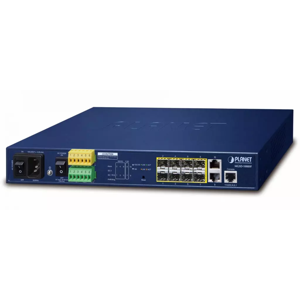 Obrázek produktu MGSD-10080F - switch 6x 100/1000X SFP + 2x 1G/2,5G SFP + 2x 10/100/1000T
