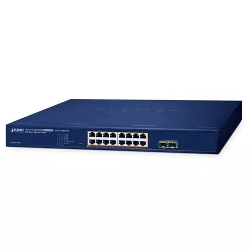 obrázek produktu GS-2210-16P2S - switch 16x 10/100/1000T PoE + 2x 1000X SFP