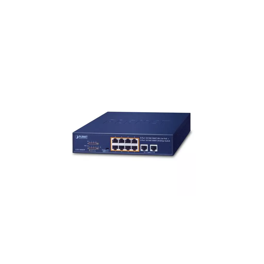 Obrázek produktu GSD-1008HP - switch 8x 10/100/1000T PoE + 2x 10/100/1000T (120 W)