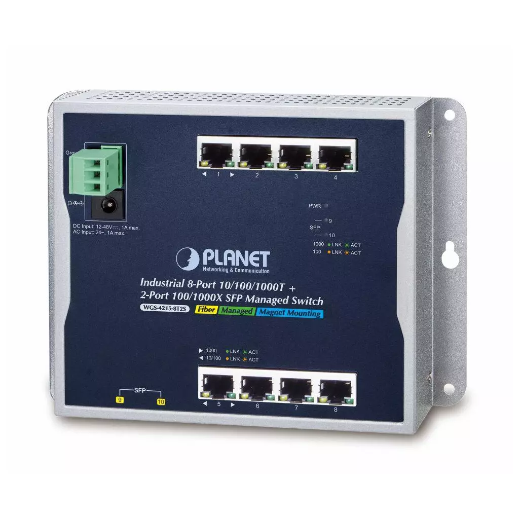 Obrázek produktu WGS-4215-8T2S - průmyslový switch L2/L4 8x 10/100/1000T + 2x 100/1000X SFP