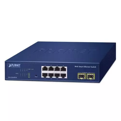 obrázek produktu GS-2210-8T2S - switch 8x 10/100/1000T + 2x 1000X SFP