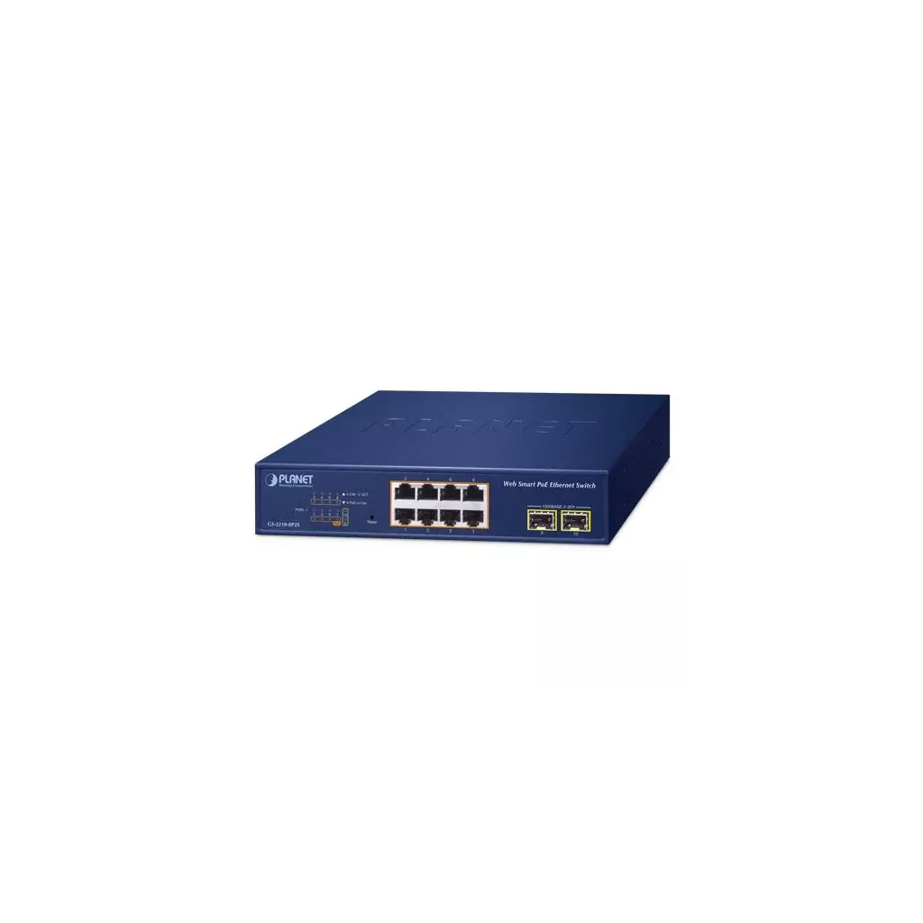 Obrázek produktu GS-2210-8P2S - switch 8x 10/100/1000T PoE + 2x 1000X SFP