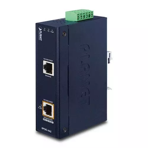 obrázek produktu IPOE-162 - průmyslový PoE injektor, IEEE 802.3at, výstup 56 V DC