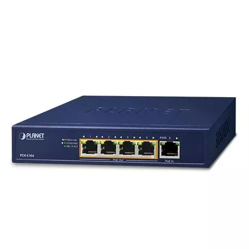 obrázek produktu POE-E304 - PoE extender, IEEE 802.3bt/at/af, 1x PoE vstup, 4x PoE výstup