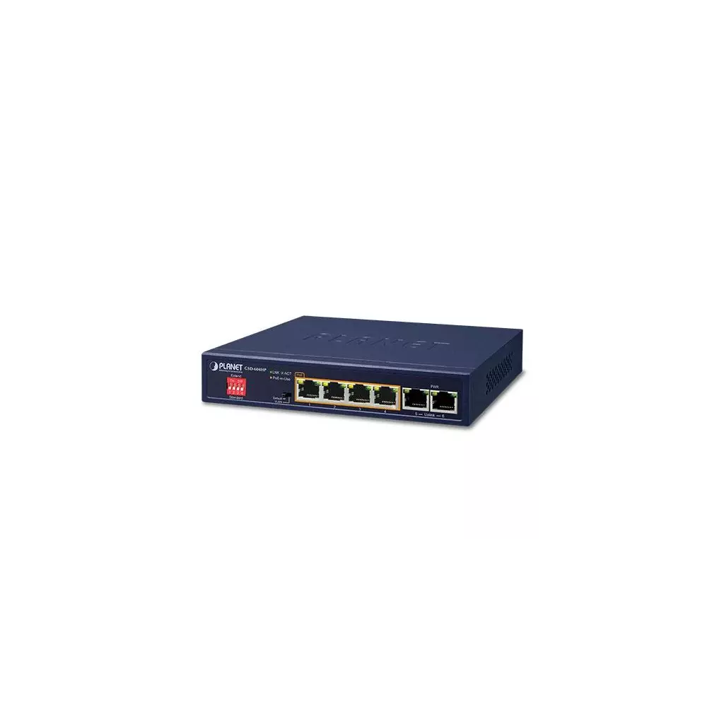 Obrázek produktu GSD-604HP - switch 4x 10/100/1000T PoE + 2x 10/100/1000T