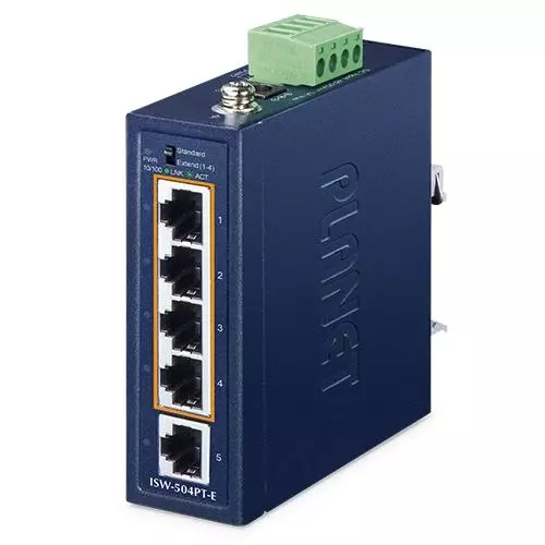 obrázek produktu ISW-504PT-E - průmyslový switch 4x 10/100TX PoE + 1x 10/100TX