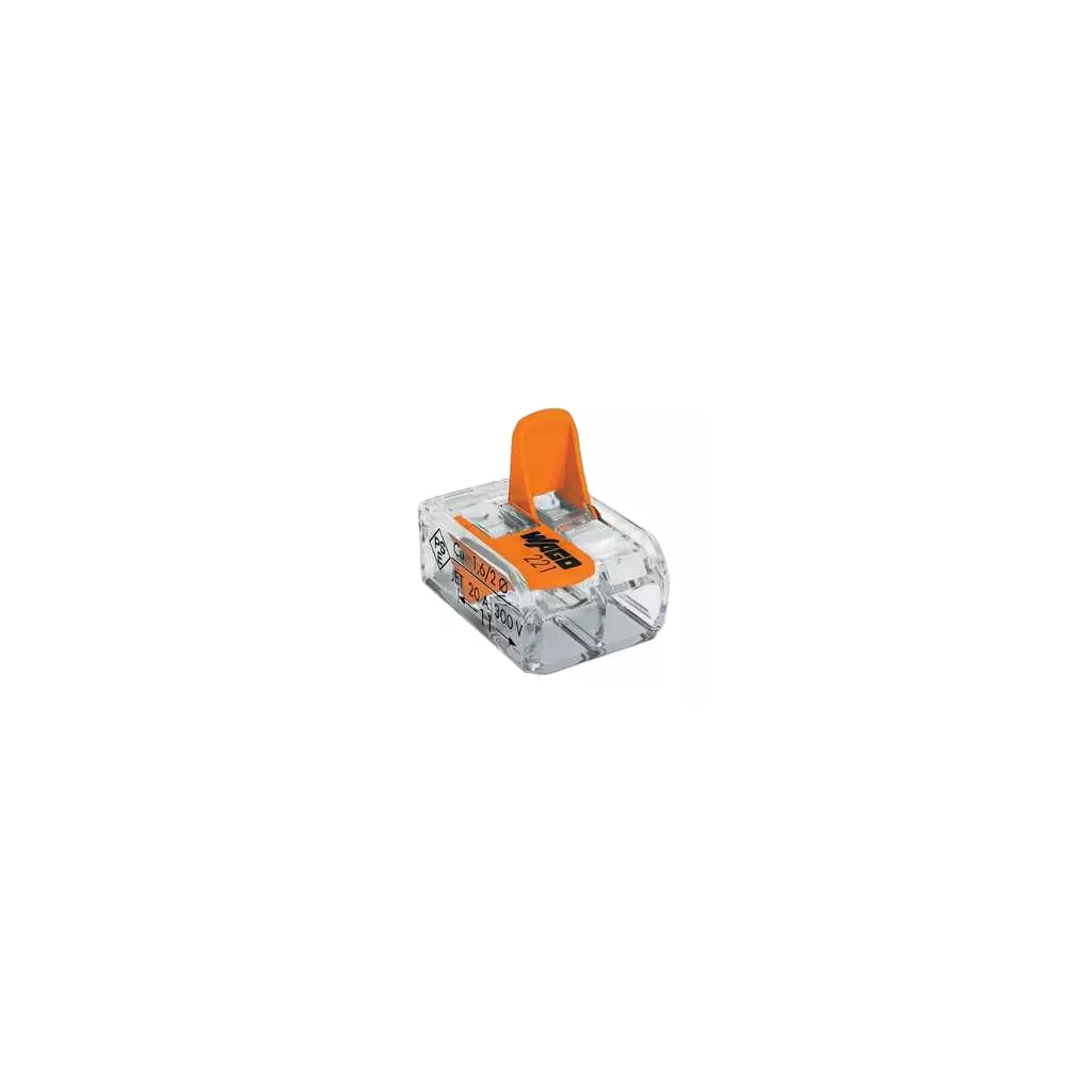 Obrázek produktu Svorka Wago 221-412, 2x0,08-2,5(4) mm s páčkou, bezšroubová