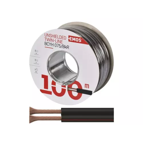 obrázek produktu Dvojlinka nestíněná 2x0,75mm2 černo/rudá EMOS S8270 100m